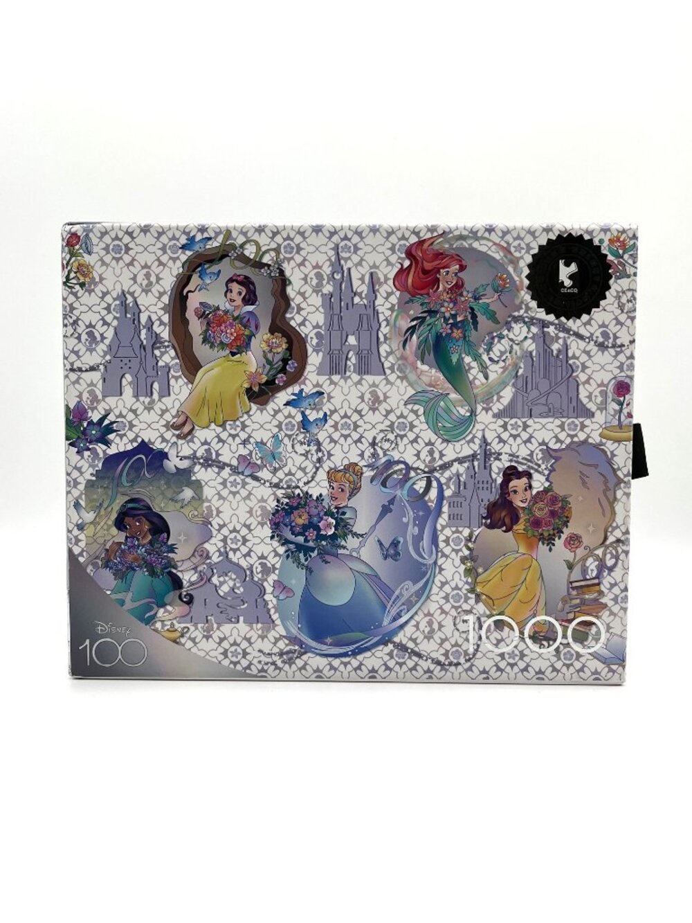 Ceaco Disney 100 "Platinum Princesses" 1000 Piece Puzzle Complete Belle Ariel
